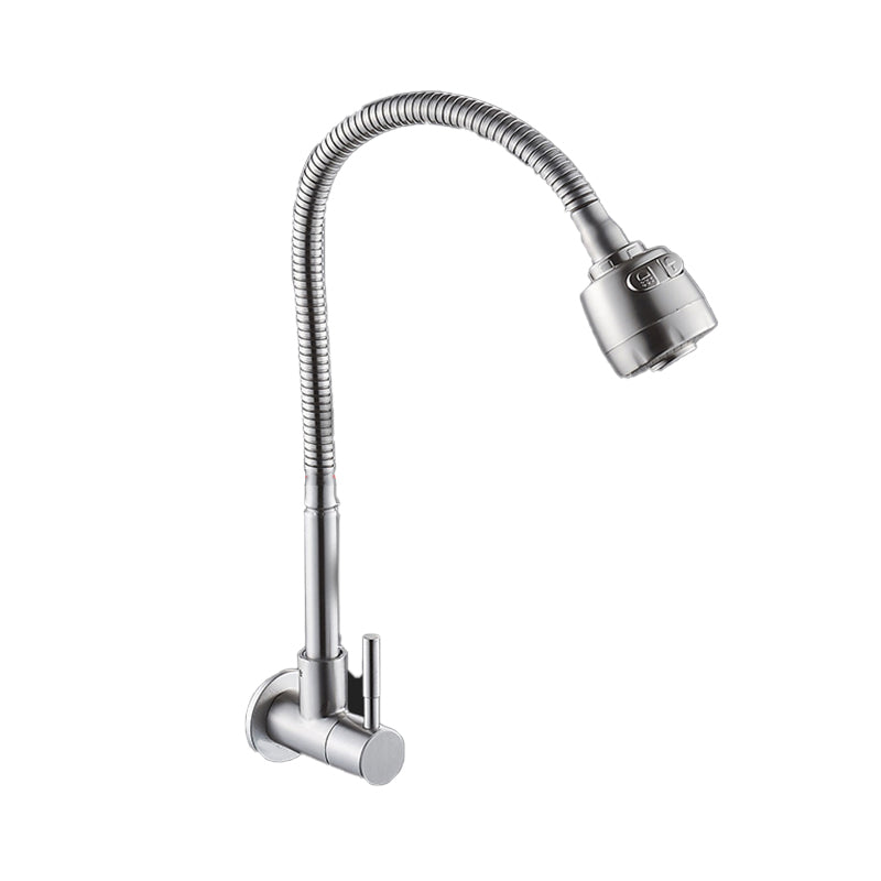 Contemporary Style Bar Faucet Metal Wall-mounted Kitchen Faucet Clearhalo 'Home Improvement' 'home_improvement' 'home_improvement_kitchen_faucets' 'Kitchen Faucets' 'Kitchen Remodel & Kitchen Fixtures' 'Kitchen Sinks & Faucet Components' 'kitchen_faucets' 6617350