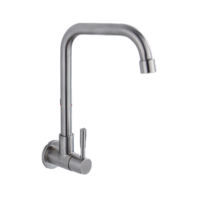 Contemporary Style Bar Faucet Metal Wall-mounted Kitchen Faucet Clearhalo 'Home Improvement' 'home_improvement' 'home_improvement_kitchen_faucets' 'Kitchen Faucets' 'Kitchen Remodel & Kitchen Fixtures' 'Kitchen Sinks & Faucet Components' 'kitchen_faucets' 6617351