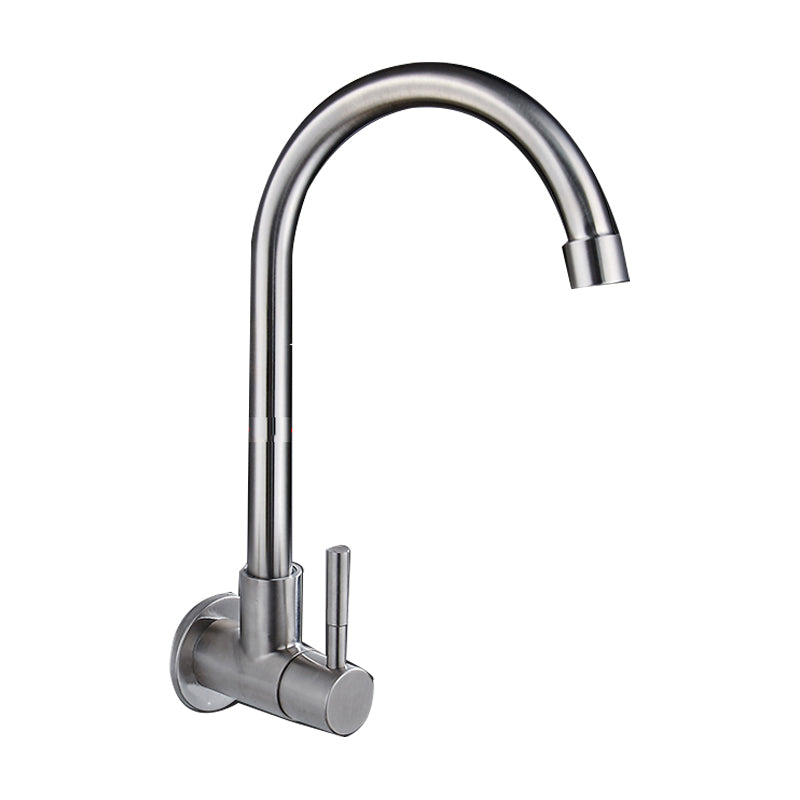 Contemporary Style Bar Faucet Metal Wall-mounted Kitchen Faucet Clearhalo 'Home Improvement' 'home_improvement' 'home_improvement_kitchen_faucets' 'Kitchen Faucets' 'Kitchen Remodel & Kitchen Fixtures' 'Kitchen Sinks & Faucet Components' 'kitchen_faucets' 6617352