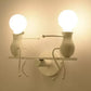 Creative Small Wall Light Seesaw Two Lights Metallic LED Wall Sconce for Bathroom Clearhalo 'Wall Lamps & Sconces' 'Wall Lights' Lighting' 66197