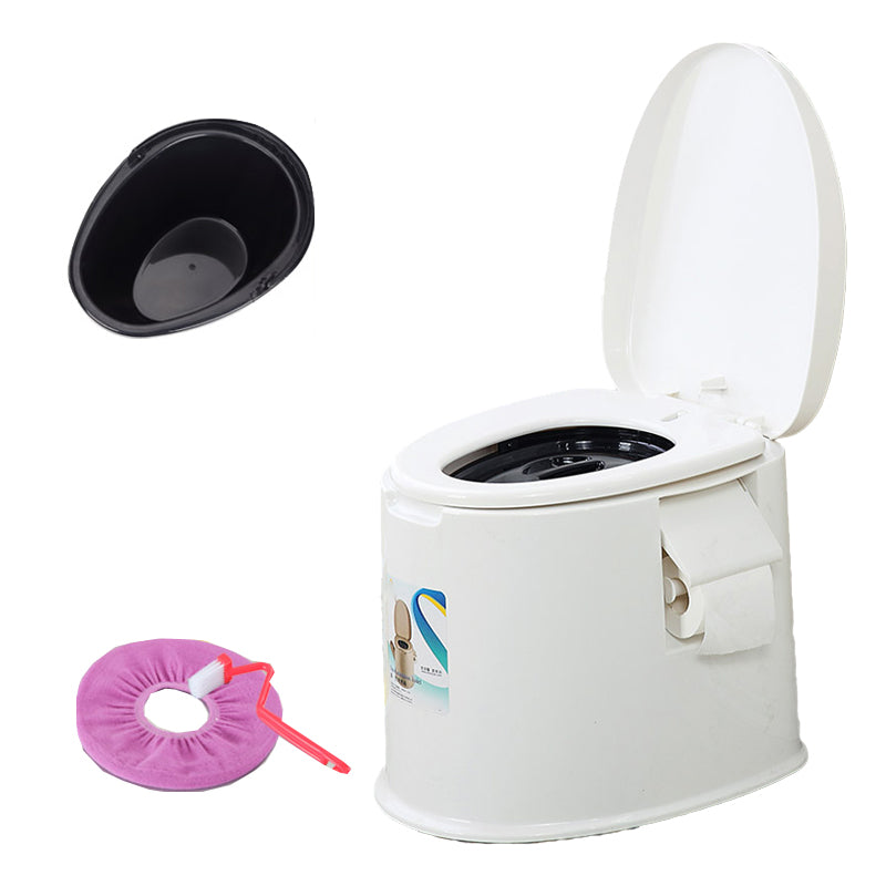 Contemporary Plastic Urine Toilet Floor Mounted Toilet Bowl with Seat for Washroom 16"L x 19"W x 17"H White Solid Barrel Clearhalo 'Bathroom Remodel & Bathroom Fixtures' 'Home Improvement' 'home_improvement' 'home_improvement_toilets' 'Toilets & Bidets' 'Toilets' 6623910