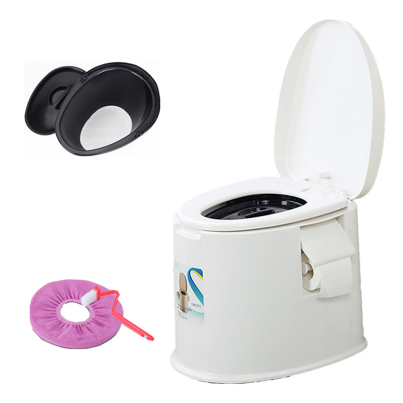Contemporary Plastic Urine Toilet Floor Mounted Toilet Bowl with Seat for Washroom 16"L x 19"W x 17"H White Hollow Barrel Clearhalo 'Bathroom Remodel & Bathroom Fixtures' 'Home Improvement' 'home_improvement' 'home_improvement_toilets' 'Toilets & Bidets' 'Toilets' 6623911