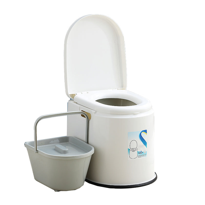 Contemporary Plastic Urine Toilet Floor Mounted Toilet Bowl with Seat for Washroom 16"L x 19"W x 16"H White Solid Barrel Clearhalo 'Bathroom Remodel & Bathroom Fixtures' 'Home Improvement' 'home_improvement' 'home_improvement_toilets' 'Toilets & Bidets' 'Toilets' 6623917