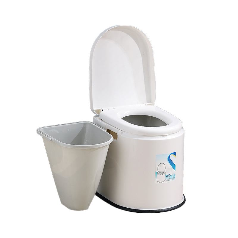 Contemporary Plastic Urine Toilet Floor Mounted Toilet Bowl with Seat for Washroom 16"L x 19"W x 16"H White Hollow Barrel Clearhalo 'Bathroom Remodel & Bathroom Fixtures' 'Home Improvement' 'home_improvement' 'home_improvement_toilets' 'Toilets & Bidets' 'Toilets' 6623920