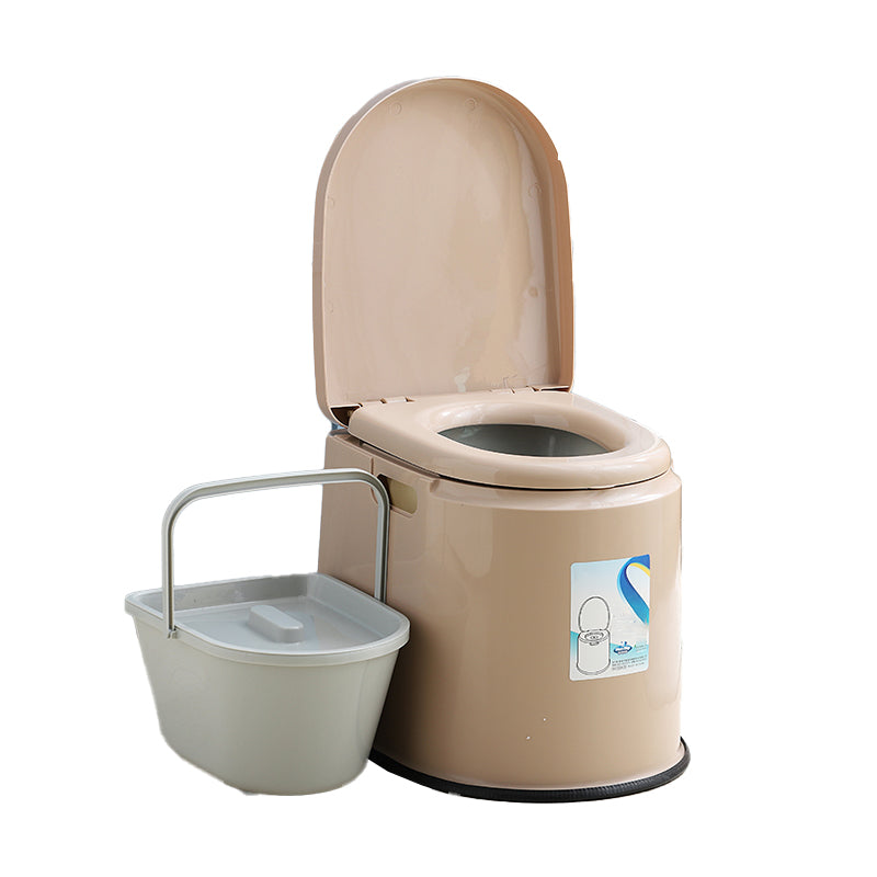 Contemporary Plastic Urine Toilet Floor Mounted Toilet Bowl with Seat for Washroom 16"L x 19"W x 16"H Khaki Solid Barrel Clearhalo 'Bathroom Remodel & Bathroom Fixtures' 'Home Improvement' 'home_improvement' 'home_improvement_toilets' 'Toilets & Bidets' 'Toilets' 6623922