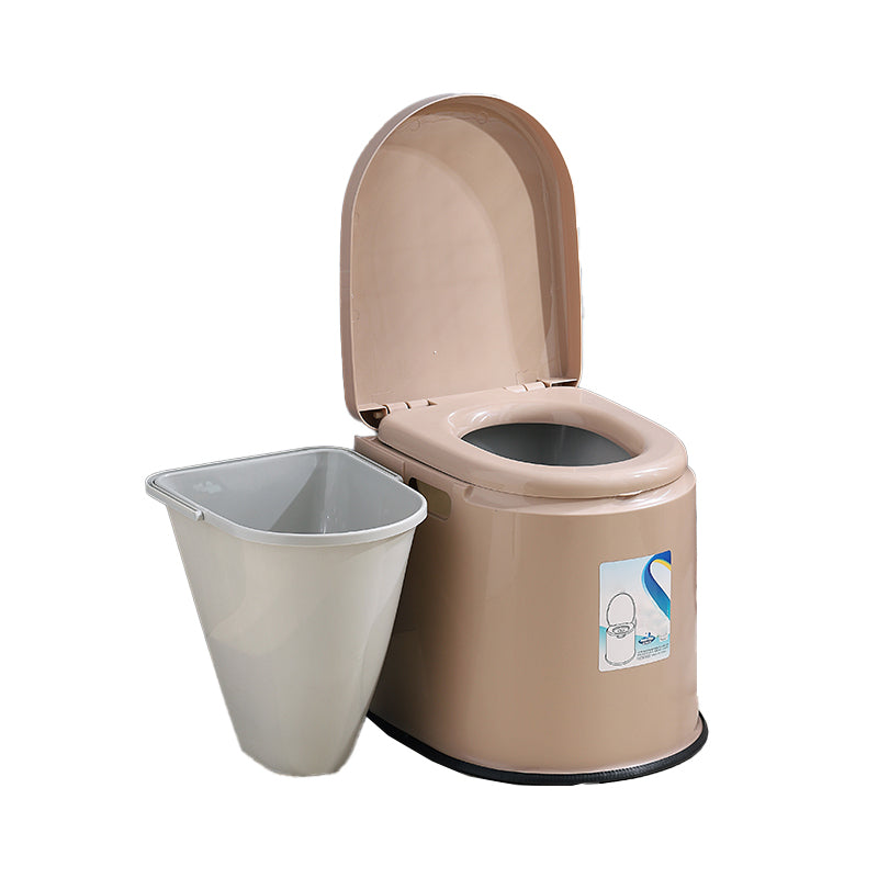 Contemporary Plastic Urine Toilet Floor Mounted Toilet Bowl with Seat for Washroom 16"L x 19"W x 16"H Khaki Hollow Barrel Clearhalo 'Bathroom Remodel & Bathroom Fixtures' 'Home Improvement' 'home_improvement' 'home_improvement_toilets' 'Toilets & Bidets' 'Toilets' 6623924
