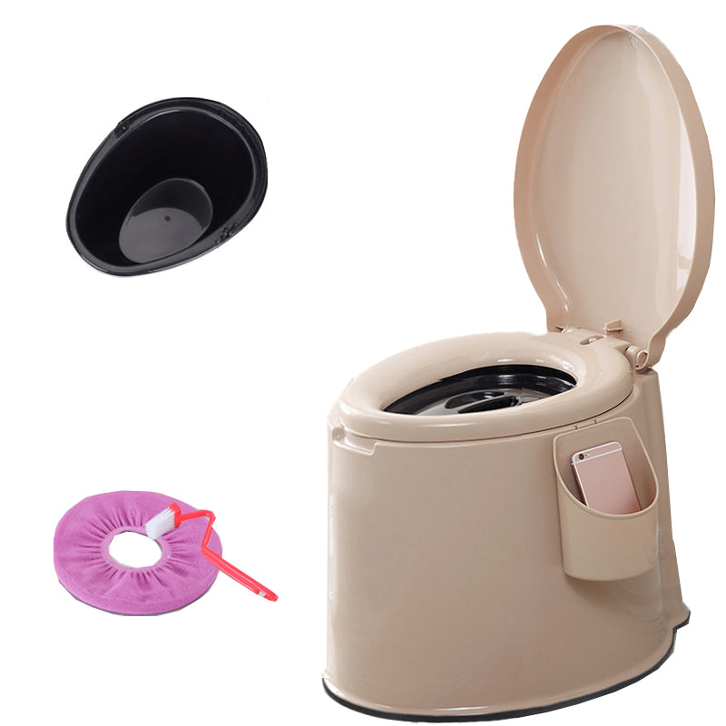 Contemporary Plastic Urine Toilet Floor Mounted Toilet Bowl with Seat for Washroom 17"L x 20"W x 15"H Khaki Solid Barrel Clearhalo 'Bathroom Remodel & Bathroom Fixtures' 'Home Improvement' 'home_improvement' 'home_improvement_toilets' 'Toilets & Bidets' 'Toilets' 6623930
