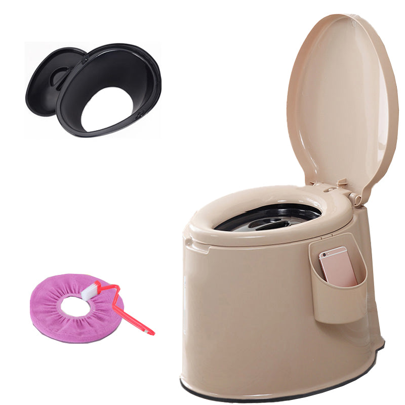 Contemporary Plastic Urine Toilet Floor Mounted Toilet Bowl with Seat for Washroom 17"L x 20"W x 15"H Khaki Hollow Barrel Clearhalo 'Bathroom Remodel & Bathroom Fixtures' 'Home Improvement' 'home_improvement' 'home_improvement_toilets' 'Toilets & Bidets' 'Toilets' 6623931