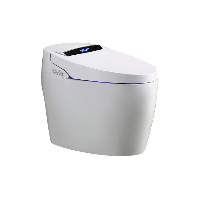 Contemporary One-Piece Toilet Bowl Floor Mounted White Urine Toilet for Washroom Automatic Lid & Splash Proof 16" Clearhalo 'Bathroom Remodel & Bathroom Fixtures' 'Home Improvement' 'home_improvement' 'home_improvement_toilets' 'Toilets & Bidets' 'Toilets' 6623938