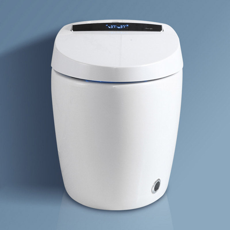 Contemporary One-Piece Toilet Bowl Floor Mounted White Urine Toilet for Washroom Manual Lid & Splash Proof 12" Clearhalo 'Bathroom Remodel & Bathroom Fixtures' 'Home Improvement' 'home_improvement' 'home_improvement_toilets' 'Toilets & Bidets' 'Toilets' 6623941