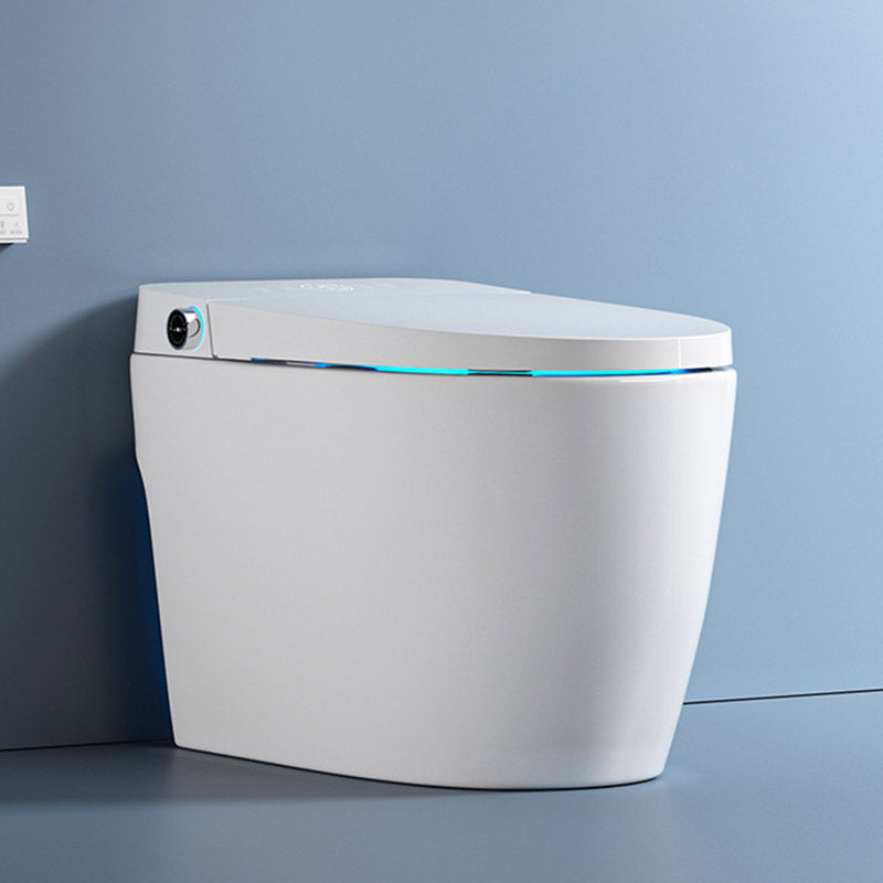 Modern One-Piece Toilet Bowl Floor Mounted Urine Toilet with Concealed Tank for Washroom White Wireless Control (Standard) 12" Clearhalo 'Bathroom Remodel & Bathroom Fixtures' 'Home Improvement' 'home_improvement' 'home_improvement_toilets' 'Toilets & Bidets' 'Toilets' 6623952