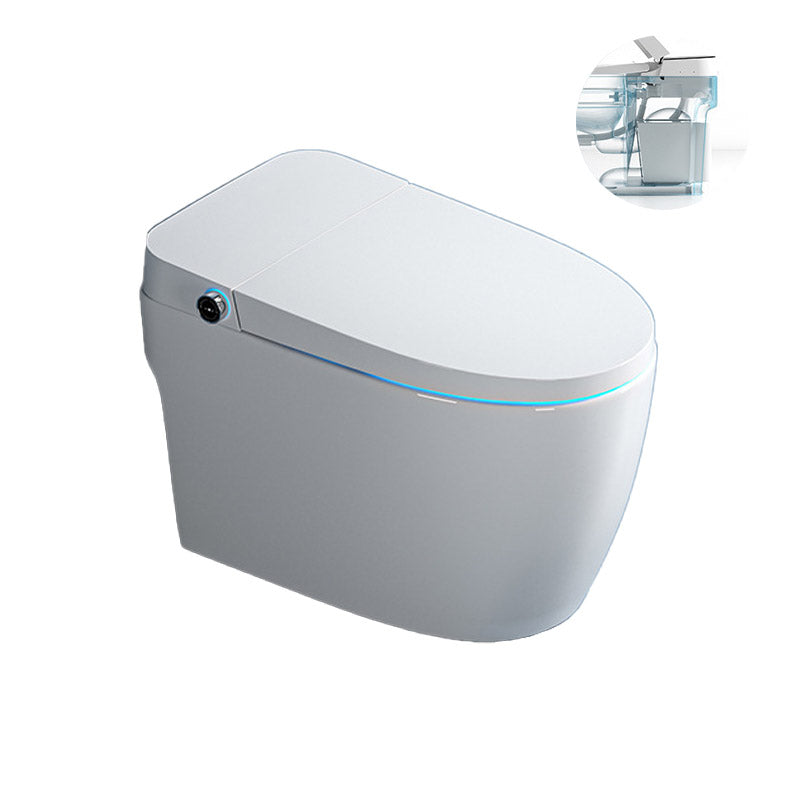 Modern One-Piece Toilet Bowl Floor Mounted Urine Toilet with Concealed Tank for Washroom White Foot Touch Flush ( Standard) Clearhalo 'Bathroom Remodel & Bathroom Fixtures' 'Home Improvement' 'home_improvement' 'home_improvement_toilets' 'Toilets & Bidets' 'Toilets' 6623955