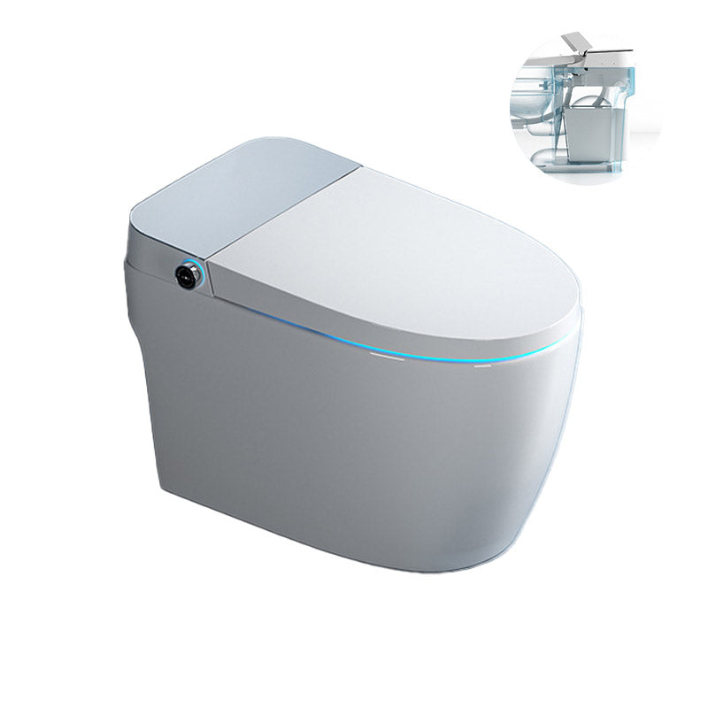 Modern One-Piece Toilet Bowl Floor Mounted Urine Toilet with Concealed Tank for Washroom Grey Foot Touch Flush ( Standard) Clearhalo 'Bathroom Remodel & Bathroom Fixtures' 'Home Improvement' 'home_improvement' 'home_improvement_toilets' 'Toilets & Bidets' 'Toilets' 6623956