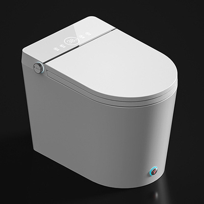 Modern 1-Piece Toilet Floor Mounted Urine Toilet with Slow Close Seat for Washroom White Foot Feel Flush & Splash Proof 12" Clearhalo 'Bathroom Remodel & Bathroom Fixtures' 'Home Improvement' 'home_improvement' 'home_improvement_toilets' 'Toilets & Bidets' 'Toilets' 6624003