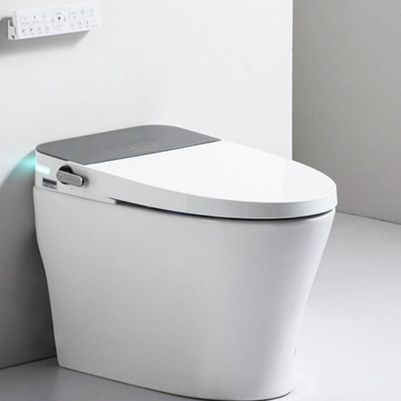 White Elongated Floor Standing Bidet with Heated Seat Contemporary Bidet Clearhalo 'Bathroom Remodel & Bathroom Fixtures' 'Bidets' 'Home Improvement' 'home_improvement' 'home_improvement_bidets' 'Toilets & Bidets' 6624150