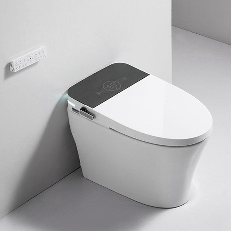White Elongated Floor Standing Bidet with Heated Seat Contemporary Bidet Clearhalo 'Bathroom Remodel & Bathroom Fixtures' 'Bidets' 'Home Improvement' 'home_improvement' 'home_improvement_bidets' 'Toilets & Bidets' 6624151