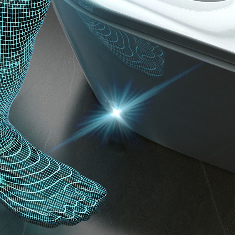 Contemporary 17.32" H White Electronic Toilet Elongated Floor Standing Bidet Clearhalo 'Bathroom Remodel & Bathroom Fixtures' 'Bidets' 'Home Improvement' 'home_improvement' 'home_improvement_bidets' 'Toilets & Bidets' 6624204