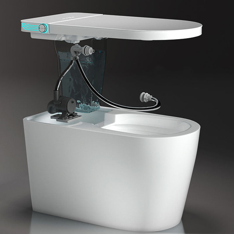 Contemporary 17.32" H White Electronic Toilet Elongated Floor Standing Bidet Clearhalo 'Bathroom Remodel & Bathroom Fixtures' 'Bidets' 'Home Improvement' 'home_improvement' 'home_improvement_bidets' 'Toilets & Bidets' 6624207