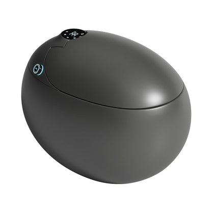 Solid Color Egg Shaped Electronic Toilet Elongated Floor Standing Bidet in Tankless Black Clearhalo 'Bathroom Remodel & Bathroom Fixtures' 'Bidets' 'Home Improvement' 'home_improvement' 'home_improvement_bidets' 'Toilets & Bidets' 6624216