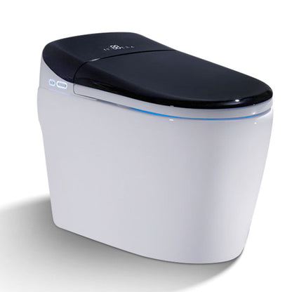 Electronic Toilet Elongated Floor Standing Bidet with Warm Air Dryer Black White Clearhalo 'Bathroom Remodel & Bathroom Fixtures' 'Bidets' 'Home Improvement' 'home_improvement' 'home_improvement_bidets' 'Toilets & Bidets' 6624325