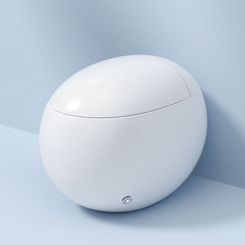 White Egg Shaped Electronic Elongated Toilet Floor Standing Bidet Clearhalo 'Bathroom Remodel & Bathroom Fixtures' 'Bidets' 'Home Improvement' 'home_improvement' 'home_improvement_bidets' 'Toilets & Bidets' 6624344