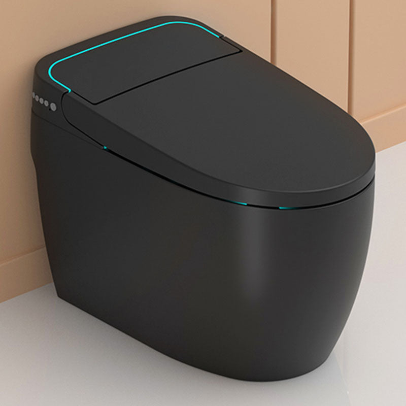 19.68" H Electronic Elongated Toilet Floor Standing Bidet in Black Manual Flip (Standard) Clearhalo 'Bathroom Remodel & Bathroom Fixtures' 'Bidets' 'Home Improvement' 'home_improvement' 'home_improvement_bidets' 'Toilets & Bidets' 6624401