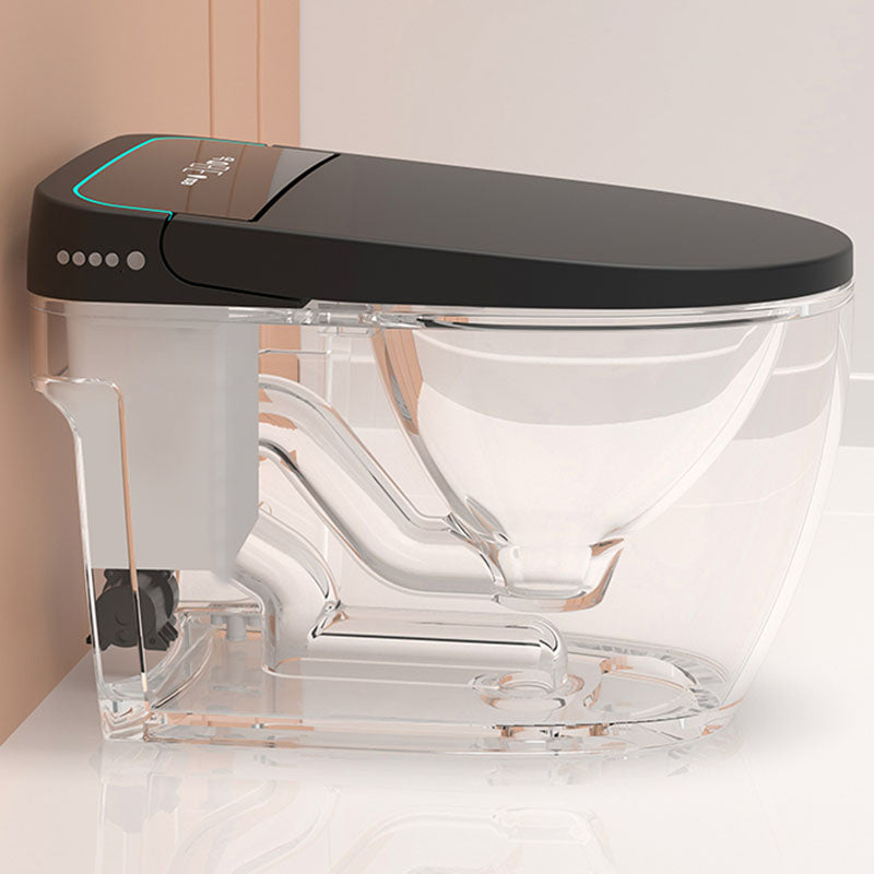 19.68" H Electronic Elongated Toilet Floor Standing Bidet in Black Clearhalo 'Bathroom Remodel & Bathroom Fixtures' 'Bidets' 'Home Improvement' 'home_improvement' 'home_improvement_bidets' 'Toilets & Bidets' 6624411