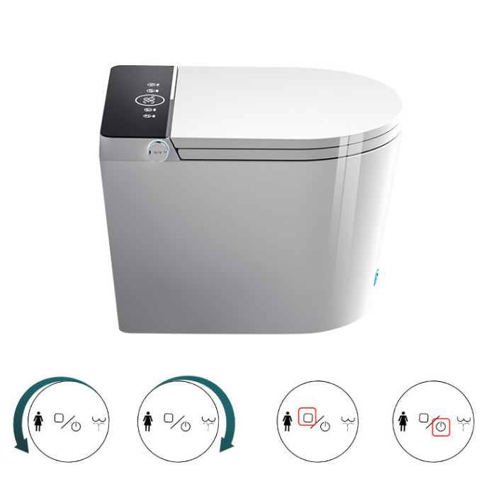 Contemporary Electronic Elongated Toilet Floor Standing Bidet Clearhalo 'Bathroom Remodel & Bathroom Fixtures' 'Bidets' 'Home Improvement' 'home_improvement' 'home_improvement_bidets' 'Toilets & Bidets' 6624429