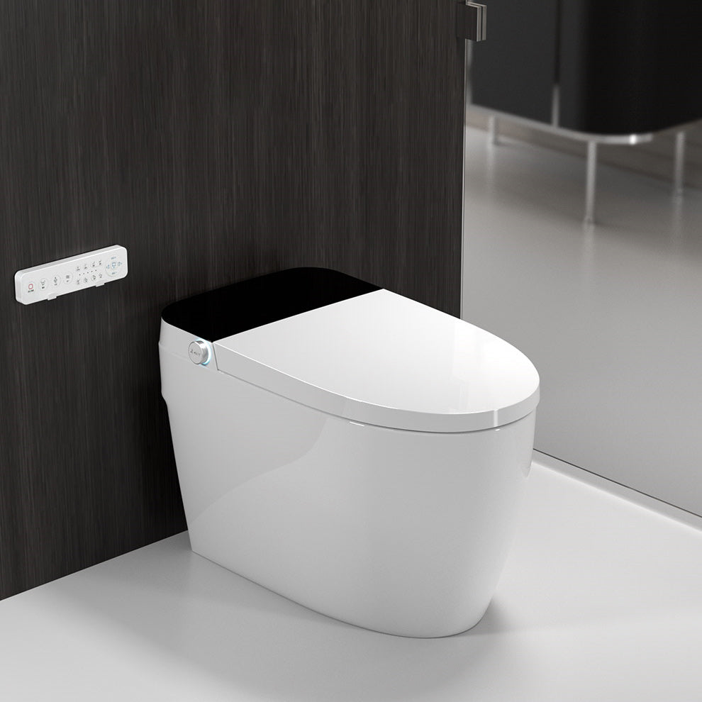 Ceramic Floor Standing Bidet Elongated Heated Seat Bidet in White Manual Flip (Standard) Clearhalo 'Bathroom Remodel & Bathroom Fixtures' 'Bidets' 'Home Improvement' 'home_improvement' 'home_improvement_bidets' 'Toilets & Bidets' 6624441