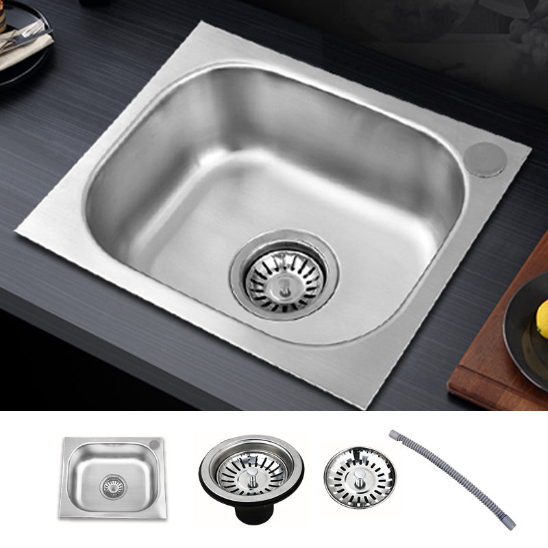 Modern Style Kitchen Sink Dirt Resistant Drop-In Kitchen Sink with Drain Assembly 15"L x 12"W x 5"H Sink Only Not Available Clearhalo 'Home Improvement' 'home_improvement' 'home_improvement_kitchen_sinks' 'Kitchen Remodel & Kitchen Fixtures' 'Kitchen Sinks & Faucet Components' 'Kitchen Sinks' 'kitchen_sinks' 6627206