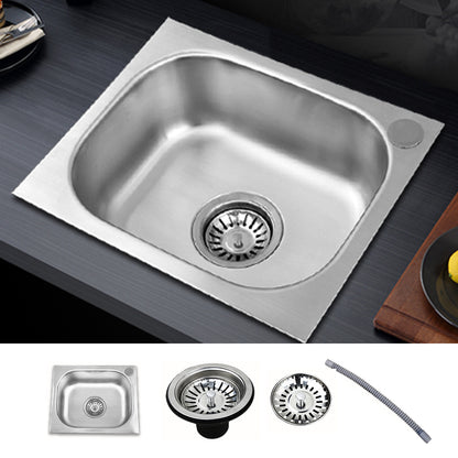 Modern Style Kitchen Sink Dirt Resistant Drop-In Kitchen Sink with Drain Assembly 15"L x 12"W x 5"H Sink Only Not Available Clearhalo 'Home Improvement' 'home_improvement' 'home_improvement_kitchen_sinks' 'Kitchen Remodel & Kitchen Fixtures' 'Kitchen Sinks & Faucet Components' 'Kitchen Sinks' 'kitchen_sinks' 6627206