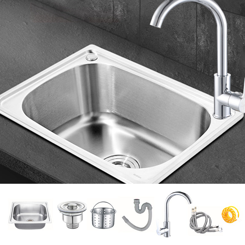 Modern Style Kitchen Sink Dirt Resistant Drop-In Kitchen Sink with Drain Assembly Sink with Faucet Hot/Cold Water Dispensers Clearhalo 'Home Improvement' 'home_improvement' 'home_improvement_kitchen_sinks' 'Kitchen Remodel & Kitchen Fixtures' 'Kitchen Sinks & Faucet Components' 'Kitchen Sinks' 'kitchen_sinks' 6627213