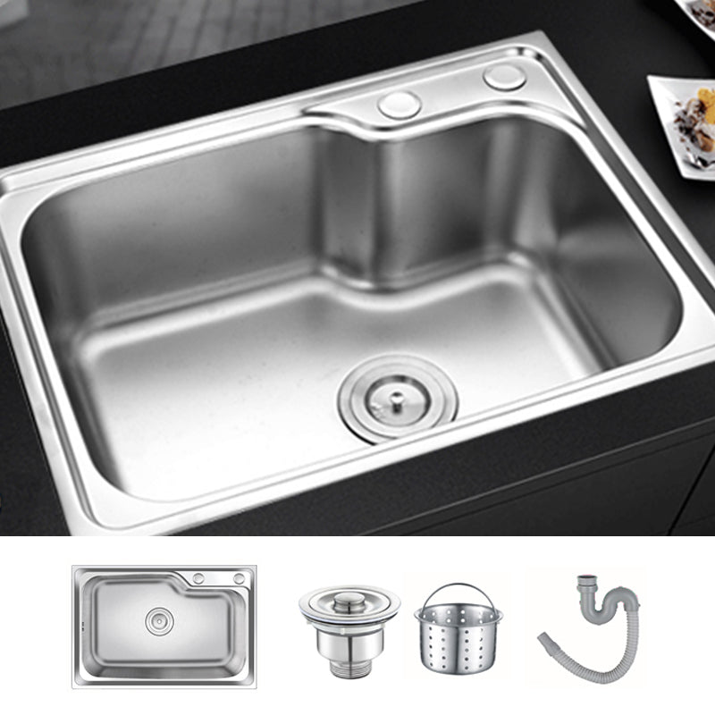 Modern Style Kitchen Sink Dirt Resistant Drop-In Kitchen Sink with Drain Assembly Sink Only Not Available Clearhalo 'Home Improvement' 'home_improvement' 'home_improvement_kitchen_sinks' 'Kitchen Remodel & Kitchen Fixtures' 'Kitchen Sinks & Faucet Components' 'Kitchen Sinks' 'kitchen_sinks' 6627216
