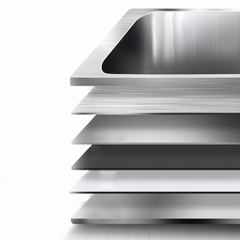 Modern Style Kitchen Sink Dirt Resistant Drop-In Kitchen Sink with Drain Assembly Clearhalo 'Home Improvement' 'home_improvement' 'home_improvement_kitchen_sinks' 'Kitchen Remodel & Kitchen Fixtures' 'Kitchen Sinks & Faucet Components' 'Kitchen Sinks' 'kitchen_sinks' 6627218