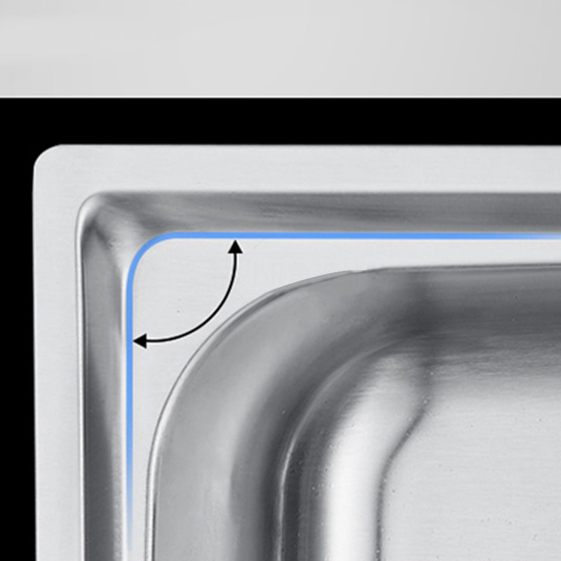 Modern Style Kitchen Sink Dirt Resistant Drop-In Kitchen Sink with Drain Assembly Clearhalo 'Home Improvement' 'home_improvement' 'home_improvement_kitchen_sinks' 'Kitchen Remodel & Kitchen Fixtures' 'Kitchen Sinks & Faucet Components' 'Kitchen Sinks' 'kitchen_sinks' 6627220