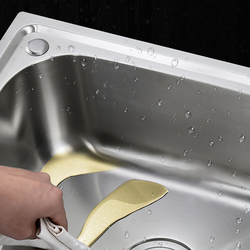 Modern Style Kitchen Sink Dirt Resistant Drop-In Kitchen Sink with Drain Assembly Clearhalo 'Home Improvement' 'home_improvement' 'home_improvement_kitchen_sinks' 'Kitchen Remodel & Kitchen Fixtures' 'Kitchen Sinks & Faucet Components' 'Kitchen Sinks' 'kitchen_sinks' 6627222