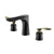 5.1" H Brass Basin Lavatory Faucet Double Handles Bathroom Faucet Black-Gold Clearhalo 'Bathroom Remodel & Bathroom Fixtures' 'Bathroom Sink Faucets' 'Bathroom Sinks & Faucet Components' 'bathroom_sink_faucets' 'Home Improvement' 'home_improvement' 'home_improvement_bathroom_sink_faucets' 6627283