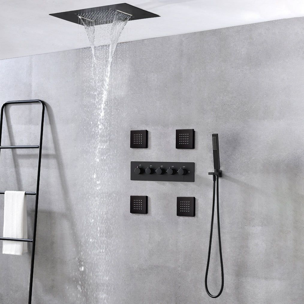 Modern Shower Trim Brass Body Jets Adjustable Shower Head Shower System Clearhalo 'Bathroom Remodel & Bathroom Fixtures' 'Home Improvement' 'home_improvement' 'home_improvement_shower_faucets' 'Shower Faucets & Systems' 'shower_faucets' 'Showers & Bathtubs Plumbing' 'Showers & Bathtubs' 6627304