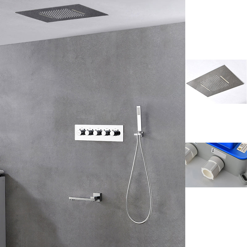 Modern Shower Trim Brass Body Jets Adjustable Shower Head Shower System Silver 3 Clearhalo 'Bathroom Remodel & Bathroom Fixtures' 'Home Improvement' 'home_improvement' 'home_improvement_shower_faucets' 'Shower Faucets & Systems' 'shower_faucets' 'Showers & Bathtubs Plumbing' 'Showers & Bathtubs' 6627316