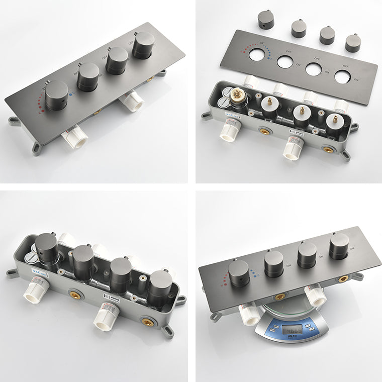 Modern Shower Trim Brass Body Jets Adjustable Shower Head Shower System Clearhalo 'Bathroom Remodel & Bathroom Fixtures' 'Home Improvement' 'home_improvement' 'home_improvement_shower_faucets' 'Shower Faucets & Systems' 'shower_faucets' 'Showers & Bathtubs Plumbing' 'Showers & Bathtubs' 6627321