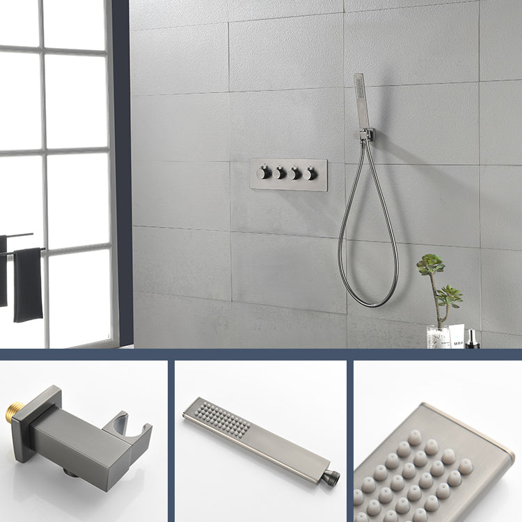 Modern Shower Trim Brass Body Jets Adjustable Shower Head Shower System Clearhalo 'Bathroom Remodel & Bathroom Fixtures' 'Home Improvement' 'home_improvement' 'home_improvement_shower_faucets' 'Shower Faucets & Systems' 'shower_faucets' 'Showers & Bathtubs Plumbing' 'Showers & Bathtubs' 6627324