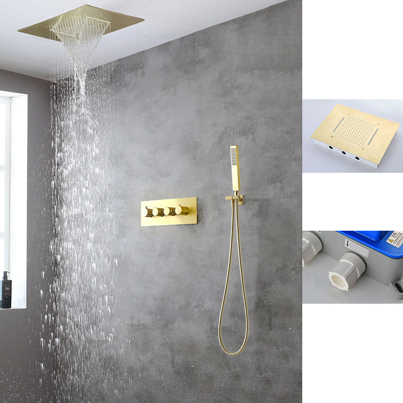 Modern Shower Trim Brass Body Jets Adjustable Shower Head Shower System Gold 2 Clearhalo 'Bathroom Remodel & Bathroom Fixtures' 'Home Improvement' 'home_improvement' 'home_improvement_shower_faucets' 'Shower Faucets & Systems' 'shower_faucets' 'Showers & Bathtubs Plumbing' 'Showers & Bathtubs' 6627325