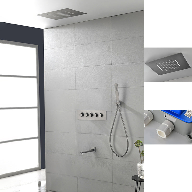 Modern Shower Trim Brass Body Jets Adjustable Shower Head Shower System Gun Grey 3 Clearhalo 'Bathroom Remodel & Bathroom Fixtures' 'Home Improvement' 'home_improvement' 'home_improvement_shower_faucets' 'Shower Faucets & Systems' 'shower_faucets' 'Showers & Bathtubs Plumbing' 'Showers & Bathtubs' 6627335