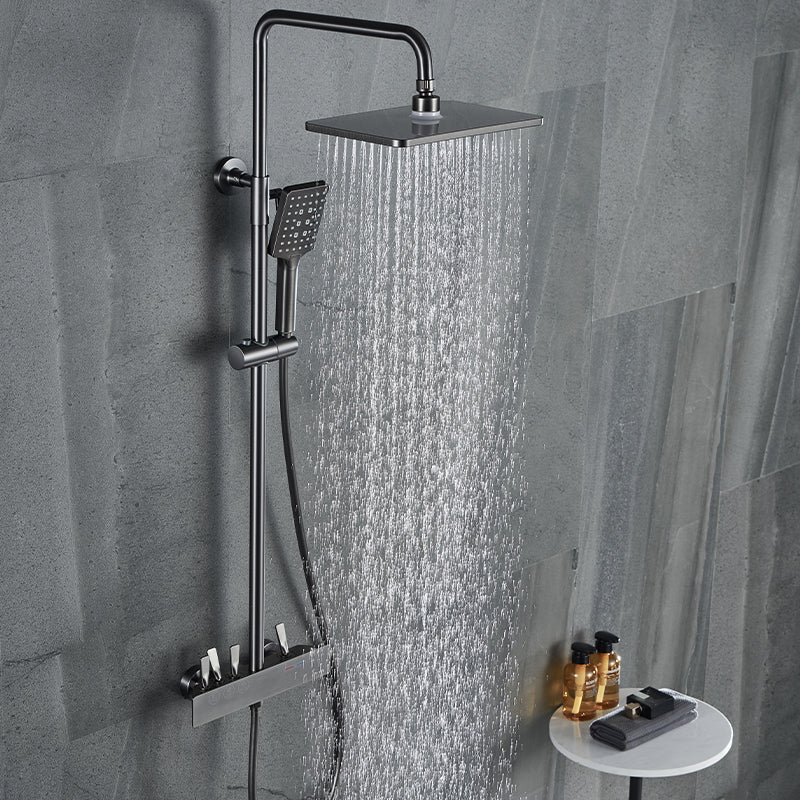 Modern Shower Trim Brass Slide Bar Included Adjustable Shower Head Shower System Gun Grey Clearhalo 'Bathroom Remodel & Bathroom Fixtures' 'Home Improvement' 'home_improvement' 'home_improvement_shower_faucets' 'Shower Faucets & Systems' 'shower_faucets' 'Showers & Bathtubs Plumbing' 'Showers & Bathtubs' 6627393