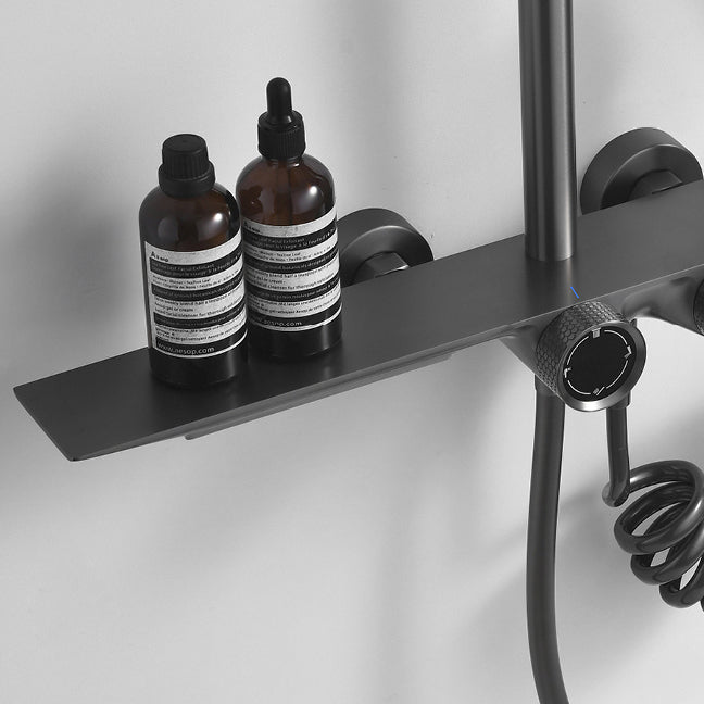 Modern Shower Faucet Brass Slide Bar Included Adjustable Shower Head Shower System Clearhalo 'Bathroom Remodel & Bathroom Fixtures' 'Home Improvement' 'home_improvement' 'home_improvement_shower_faucets' 'Shower Faucets & Systems' 'shower_faucets' 'Showers & Bathtubs Plumbing' 'Showers & Bathtubs' 6627420