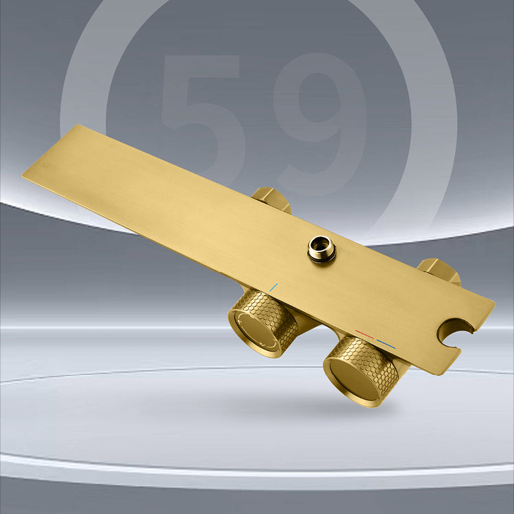 Modern Shower Faucet Brass Slide Bar Included Adjustable Shower Head Shower System Clearhalo 'Bathroom Remodel & Bathroom Fixtures' 'Home Improvement' 'home_improvement' 'home_improvement_shower_faucets' 'Shower Faucets & Systems' 'shower_faucets' 'Showers & Bathtubs Plumbing' 'Showers & Bathtubs' 6627424