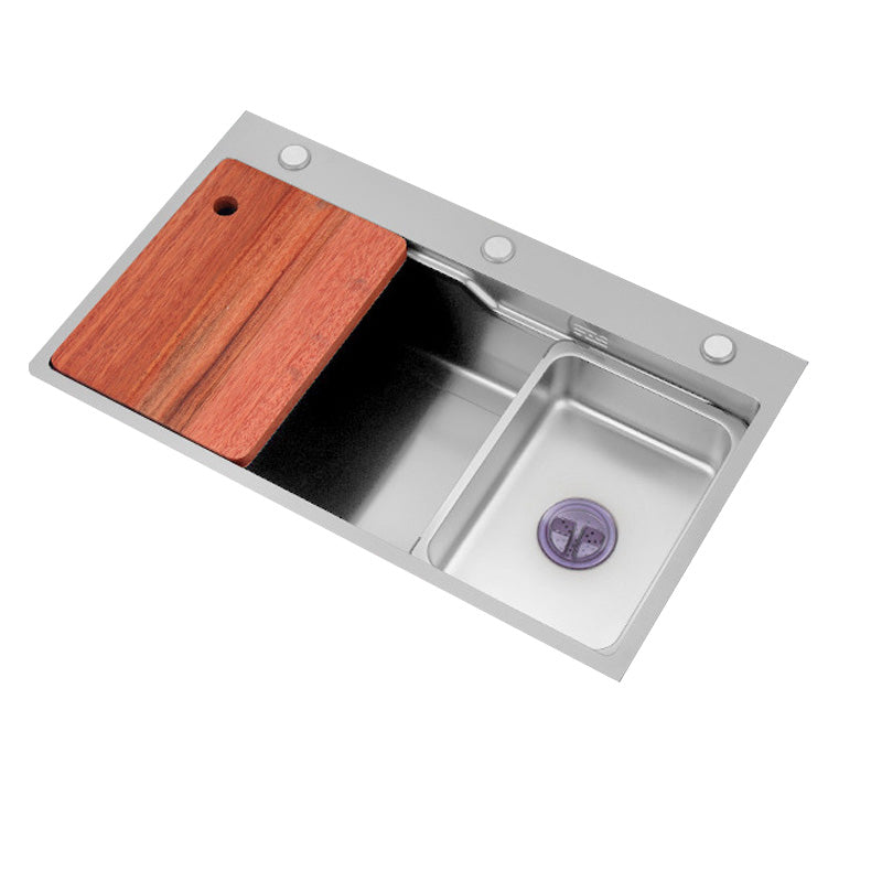Stainless Steel Kitchen Sink Contemporary Kitchen Sink with Drain Assembly Clearhalo 'Home Improvement' 'home_improvement' 'home_improvement_kitchen_sinks' 'Kitchen Remodel & Kitchen Fixtures' 'Kitchen Sinks & Faucet Components' 'Kitchen Sinks' 'kitchen_sinks' 6627504
