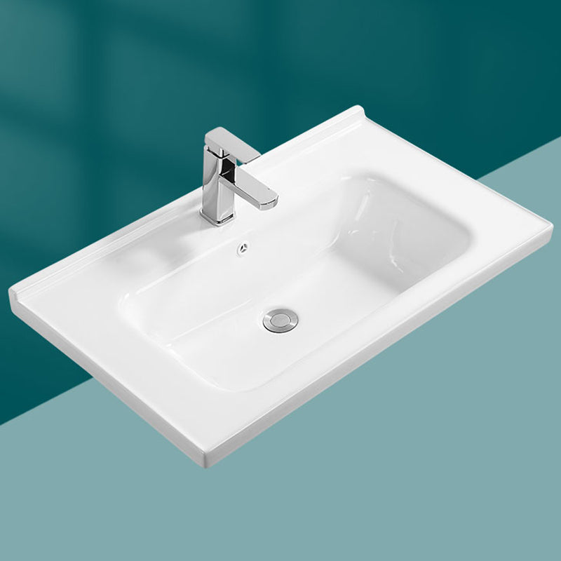 Modern White Bathroom Sink Rectangular Ceramic Bathroom Sink Clearhalo 'Bathroom Remodel & Bathroom Fixtures' 'Bathroom Sinks & Faucet Components' 'Bathroom Sinks' 'bathroom_sink' 'Home Improvement' 'home_improvement' 'home_improvement_bathroom_sink' 6627557