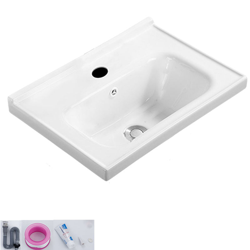 Modern White Bathroom Sink Rectangular Ceramic Bathroom Sink 28"L x 20"W x 5"H Sink Clearhalo 'Bathroom Remodel & Bathroom Fixtures' 'Bathroom Sinks & Faucet Components' 'Bathroom Sinks' 'bathroom_sink' 'Home Improvement' 'home_improvement' 'home_improvement_bathroom_sink' 6627579