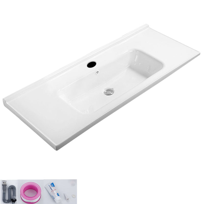 Modern White Bathroom Sink Rectangular Ceramic Bathroom Sink 48"L x 19"W x 5"H Sink Clearhalo 'Bathroom Remodel & Bathroom Fixtures' 'Bathroom Sinks & Faucet Components' 'Bathroom Sinks' 'bathroom_sink' 'Home Improvement' 'home_improvement' 'home_improvement_bathroom_sink' 6627587